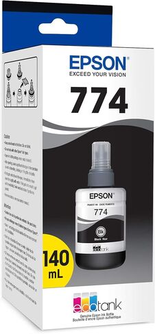 Epson 774 EcoTank Ink Ultra-high Capacity Bottle Black (T774120-S) Works with EcoTank ET-4550, ET-3600, ET-16500 in Saudi Arabia