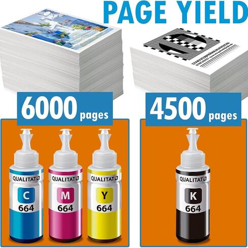 Epson 664 Ink Refill Bottles All 4 Colors + 4 Gloves + Ink Storage Box | Epson 664 Ink for Epson ET 2550 Ink Refill, ET-2650, ET-2600, ET-2500 (Black, Cyan, Magenta, Yellow) | Epson Ink 664 in Saudi Arabia