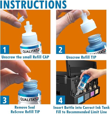 Epson 664 Ink Refill Bottles All 4 Colors + 4 Gloves + Ink Storage Box | Epson 664 Ink for Epson ET 2550 Ink Refill, ET-2650, ET-2600, ET-2500 (Black, Cyan, Magenta, Yellow) | Epson Ink 664 in Saudi Arabia