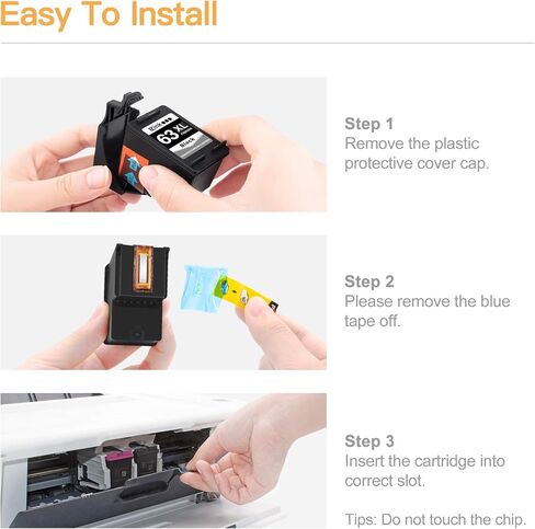 E-ZInk (TM) Remanufactured Ink Cartridge Replacement for HP 63XL 63 XL to use with Officejet 3830 5255 4650 3833 Envy 4520 Deskjet 1112 3637 3630 3634 Printer (1 Black, 1 Tri-Color) in Saudi Arabia