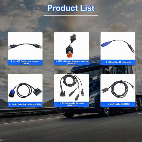 3165033 أداة تشخيص محول وصلة البيانات المضمنة 6 مع Instie 8.7/ ماسح ضوئي تشخيصي متعدد اللغات للخدمة الشاقة لأداة الماسح الضوئي محرك Cummins Komatsu obdii in Kuwait