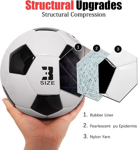Soccer Ball Size 2/3 for Kids Toddler Traditional Soccer Balls for Recreation, Practice, Kids Gift Classic Soccer Training Ball with Air Pump for Outdoor & Indoor Match or Game in Saudi Arabia