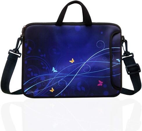 11.6-Inch to 12.5-Inch Neoprene Laptop Shoulder Messenger Bag Case Sleeve for 11 11.6 12 12.2 12.5" Inch Chromebook/Tablet/Notebook/Macbook Pro/Air (Blue) in Saudi Arabia