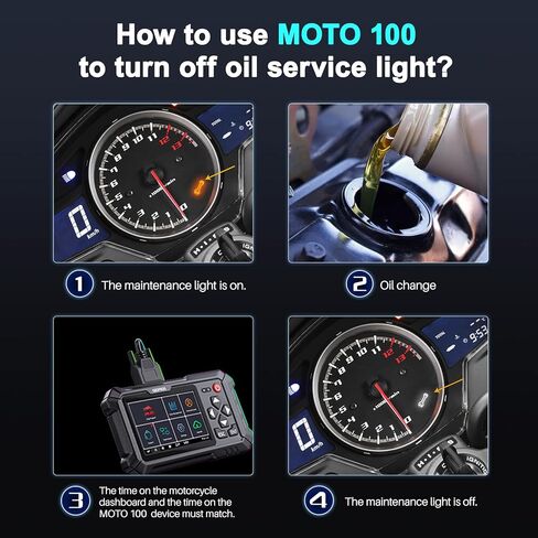 Motorcycle All System Diagnostic Tool, Oil Service Reset, OBDPROG Moto 100 Motorcycle Scanner for Ducati KtmTriumph Yamaha Honda Automotive OBD Code Reader, Unlimited Auto VINs, 5.0 Touch Screen in Saudi Arabia