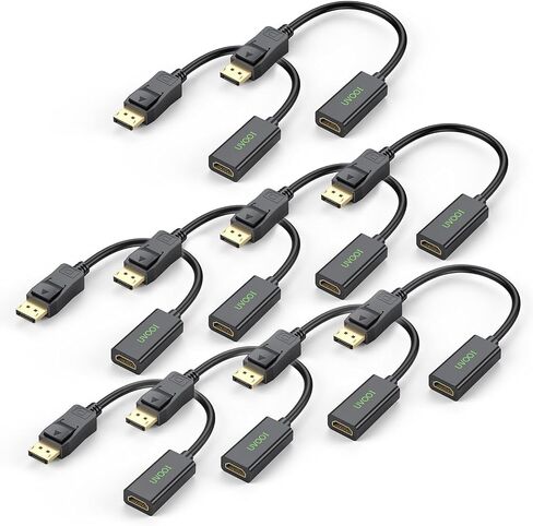 DisplayPort to HDMI Adapter 10-Pack, Display Port to HDMI Adapters Uni-Directional DP PC to HDMI Screen Converter (Male to Female) 1080P for HP, Dell, Lenovo and More in Saudi Arabia
