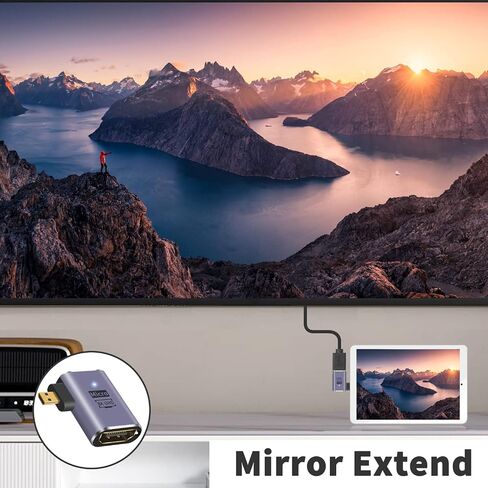 Poyiccot Micro HDMI to HDMI Adapter 8K, 90 Degree Micro HDMI Male to HDMI Female Adapter, Up & Down Angle Micro HDMI 2.1 Adapter with Bidirectional 48Gbps High Speed for Hero 7/Raspberry Pi 4, 2pack in Saudi Arabia