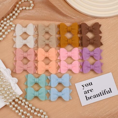 Wool Felt Hair Bow Clips for Baby Girls Toddlers,Baby Barrettes Fully Lined No Slip for Fine Hair,Hair Accessories for Kids,Toddler Hair Clips for Children,Hair Pins 20pcs in Saudi Arabia