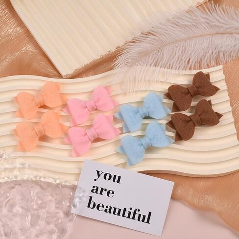 Wool Felt Hair Bow Clips for Baby Girls Toddlers,Baby Barrettes Fully Lined No Slip for Fine Hair,Hair Accessories for Kids,Toddler Hair Clips for Children,Hair Pins 20pcs in Saudi Arabia