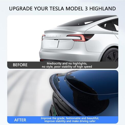 Tesla Model 3 Spoiler Original Rear Spoiler Wing Lip for 2016-2023 Tesla Model 3 Accessories(Glossy Black) in Kuwait