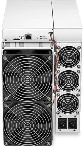 BITMAIN Antminer S19 90TH/S Bitcoin VNISH FIRMWARE ASIC Miner (34J/T، 3105W، 220V، SHA256، ركيزة من الألومنيوم)، آلة تعدين منزلية ذات معدل تجزئة/كفاءة عالية لتبريد الهواء لـ BTC/BCH/BSV مع PSU (متجددة) in Kuwait