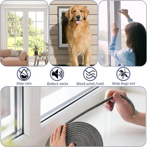 Weather Stripping Seal, Self-Adhesive Sliding Glass Door Weatherstripping, Door Brush Seal Soundproofing Weather Stripping for Sliding Windows and Door Frames(20FT, 0.35'' Wide X 0.35'' Thick) in Saudi Arabia