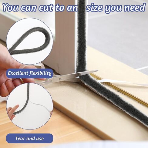 Weather Stripping Seal, Self-Adhesive Sliding Glass Door Weatherstripping, Door Brush Seal Soundproofing Weather Stripping for Sliding Windows and Door Frames(20FT, 0.35'' Wide X 0.35'' Thick) in Saudi Arabia