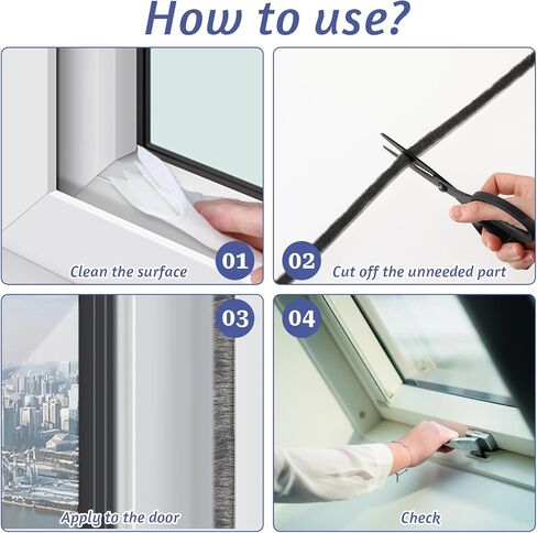 Weather Stripping Seal, Self-Adhesive Sliding Glass Door Weatherstripping, Door Brush Seal Soundproofing Weather Stripping for Sliding Windows and Door Frames(20FT, 0.35'' Wide X 0.35'' Thick) in Saudi Arabia