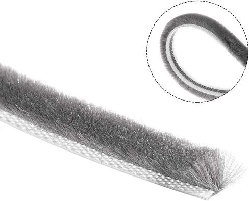 Brush Weather Stripping 7mmx6mm Self Adhesive Sealing Windproof Seal Strip Length 5M Weatherstrip Sweep Brushes for Door Window Gray in Kuwait