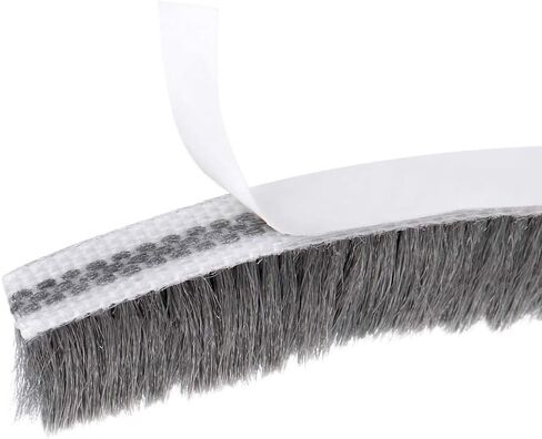 Brush Weather Stripping 7mmx6mm Self Adhesive Sealing Windproof Seal Strip Length 5M Weatherstrip Sweep Brushes for Door Window Gray in Saudi Arabia