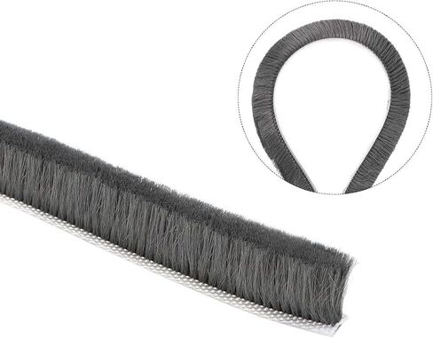 Brush Weather Stripping 7mmx6mm Self Adhesive Sealing Windproof Seal Strip Length 5M Weatherstrip Sweep Brushes for Door Window Gray in Saudi Arabia