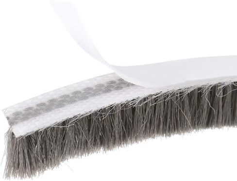 Brush Weather Stripping 7mmx6mm Self Adhesive Sealing Windproof Seal Strip Length 5M Weatherstrip Sweep Brushes for Door Window Gray in Saudi Arabia