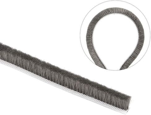 Brush Weather Stripping 7mmx6mm Self Adhesive Sealing Windproof Seal Strip Length 5M Weatherstrip Sweep Brushes for Door Window Gray in Saudi Arabia