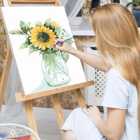Ginkko Framed Paint by Numbers Kit for Adults 8X 12 inch, Vase Flowers in Kuwait