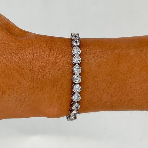 Silver Tennis Bracelets for Women Cubic Zirconia Bracelet Prom Bracelet Silver Gold Wedding Jewelry Cz Bezel Tennis Bracelet Iced Out Stackable Bracelet Set Bling Jewelry Women Girls Gifts in Kuwait