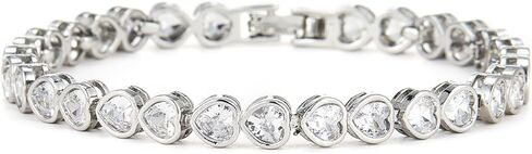 Silver Tennis Bracelets for Women Cubic Zirconia Bracelet Prom Bracelet Silver Gold Wedding Jewelry Cz Bezel Tennis Bracelet Iced Out Stackable Bracelet Set Bling Jewelry Women Girls Gifts in Kuwait