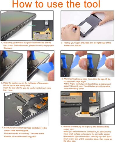 Screen Replacement for 1+ OnePlus 6T A6010 A6013 6.41inch Assembly LCD Display Touch Screen Digitizer with Tools 6T in Saudi Arabia