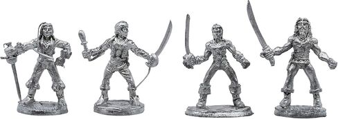 4 Piece Pirates Set - 100% Lead-Free Pewter - Classic Fantasy Miniatures for 28mm Table Top Games - Made in USA - RAL Partha Miniatures in Saudi Arabia