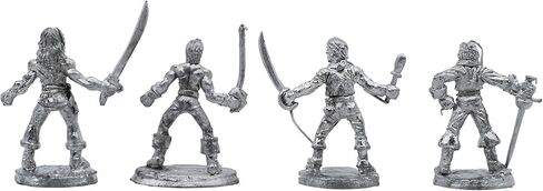 4 Piece Pirates Set - 100% Lead-Free Pewter - Classic Fantasy Miniatures for 28mm Table Top Games - Made in USA - RAL Partha Miniatures in Saudi Arabia