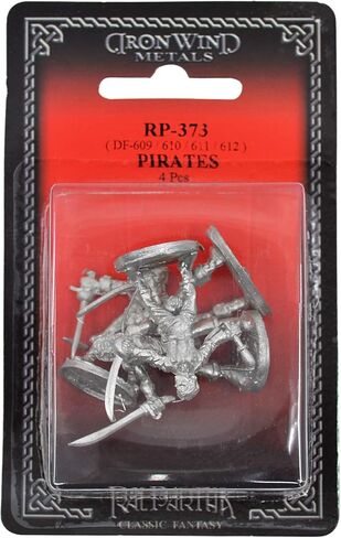 4 Piece Pirates Set - 100% Lead-Free Pewter - Classic Fantasy Miniatures for 28mm Table Top Games - Made in USA - RAL Partha Miniatures in Saudi Arabia