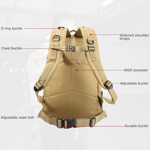 YAKEDA Military Tactical Backpacks for Men-45L 3-Day Pack Bug Out Backpack for Hiking,Camping Travel Hunting in Saudi Arabia
