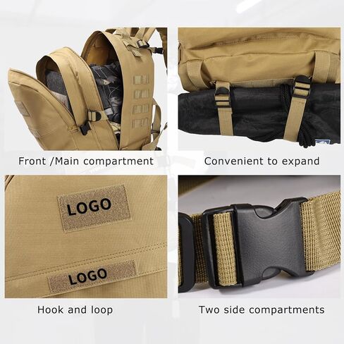 حقائب ظهر YAKEDA العسكرية التكتيكية للرجال-45L حزمة 3 أيام حقيبة ظهر للمشي لمسافات طويلة والتخييم والسفر والصيد in Kuwait