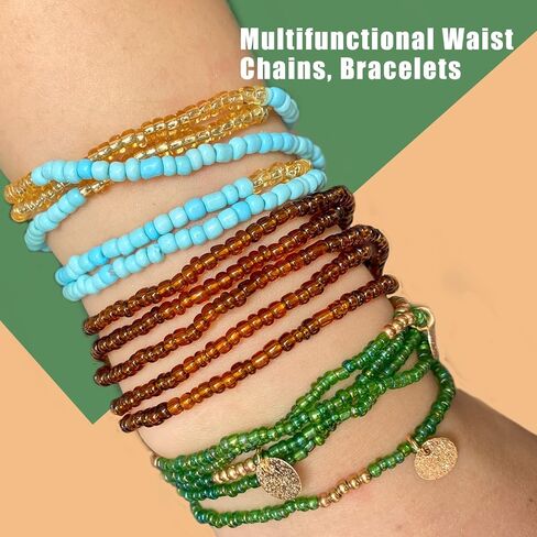 الجسم/البطن/سلسلة الخصر قابلة للتمدد للنساء مقاس كبير خرز الخصر الأفريقي حول القلادة/الخلخال/سوار المعصم مجوهرات صيفية in Kuwait