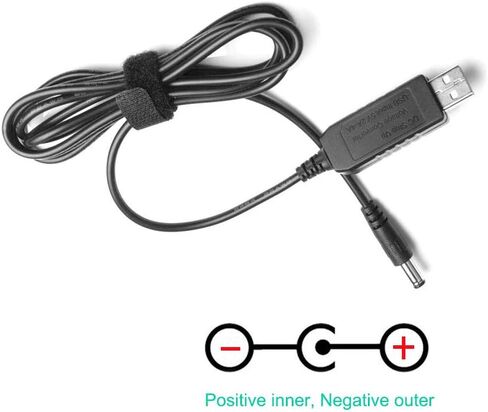 DC 5V to DC 12V USB Voltage Step Up Converter Cable, Power Supply Adapter Cable with DC Jack 5.5 x 2.5mm or 5.5 x 2.1mm, USB 5V to DC 12V Cable - 5ft [NOT Suitable for High Current Equipment] in Kuwait