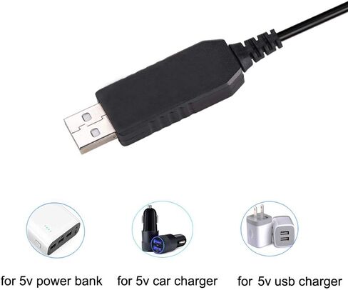 DC 5V to DC 12V USB Voltage Step Up Converter Cable, Power Supply Adapter Cable with DC Jack 5.5 x 2.5mm or 5.5 x 2.1mm, USB 5V to DC 12V Cable - 5ft [NOT Suitable for High Current Equipment] in Kuwait