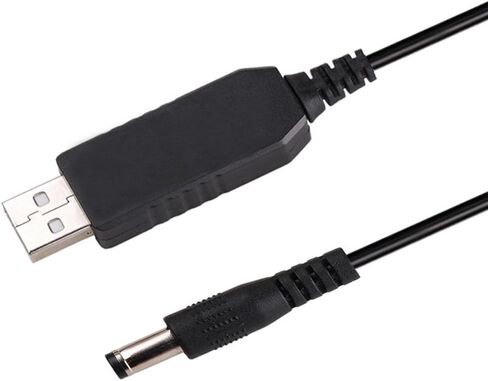 DC 5V to DC 12V USB Voltage Step Up Converter Cable, Power Supply Adapter Cable with DC Jack 5.5 x 2.5mm or 5.5 x 2.1mm, USB 5V to DC 12V Cable - 5ft [NOT Suitable for High Current Equipment] in Kuwait