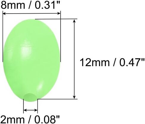 PATIKIL Glow Fishing Beads Plastic Oval Rubber Luminous Fishing Bait Eggs Rig Bead Tackle Lures Accessory with Box in Saudi Arabia
