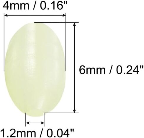 PATIKIL Glow Fishing Beads Plastic Oval Rubber Luminous Fishing Bait Eggs Rig Bead Tackle Lures Accessory with Box in Saudi Arabia