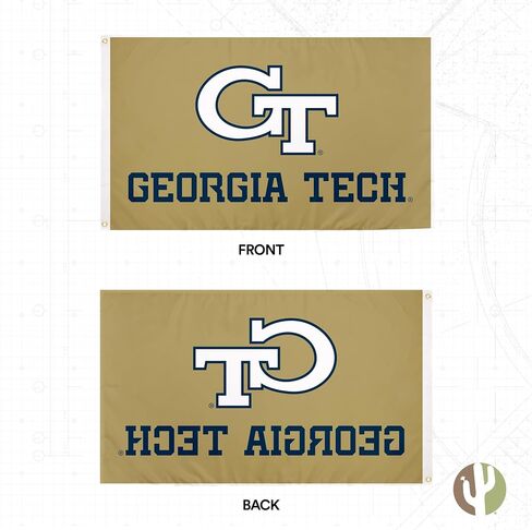Desert Cactus Georgia Tech Flag Yellow Jackets GT Institute of Technology Flags Banners 100% Polyester Indoor Outdoor 3x5 Flag (Style Y) in Saudi Arabia