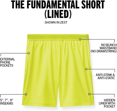 شورت Fabletics الرجالي The Fundamental (مبطن)، التمرين، الجري، التدريب، صالة الألعاب الرياضية، اليوغا، خفيف الوزن للغاية، رياضي، درزة داخلية 5 بوصات، M، Zest in Saudi Arabia