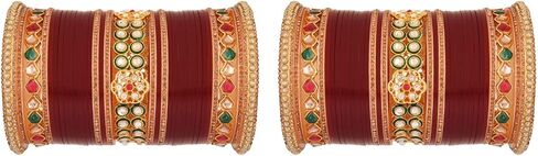 Efulgenz Traditional Indian Wedding Bangles CZ Crystal Bridal Bracelet Bangle Set for Women in Saudi Arabia