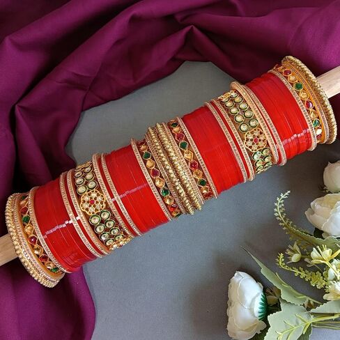 Efulgenz Traditional Indian Wedding Bangles CZ Crystal Bridal Bracelet Bangle Set for Women in Saudi Arabia