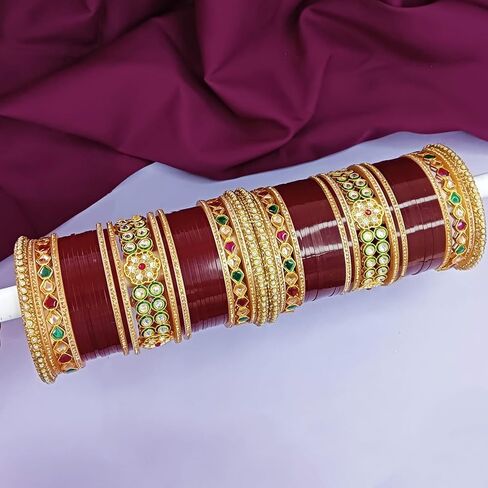 Efulgenz Traditional Indian Wedding Bangles CZ Crystal Bridal Bracelet Bangle Set for Women in Saudi Arabia