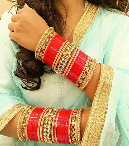 Efulgenz Traditional Indian Wedding Bangles CZ Crystal Bridal Bracelet Bangle Set for Women in Saudi Arabia