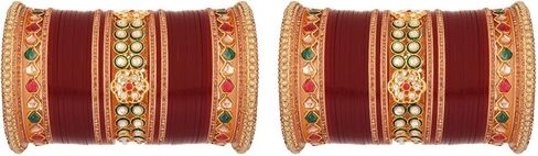 Efulgenz Traditional Indian Wedding Bangles CZ Crystal Bridal Bracelet Bangle Set for Women in Saudi Arabia