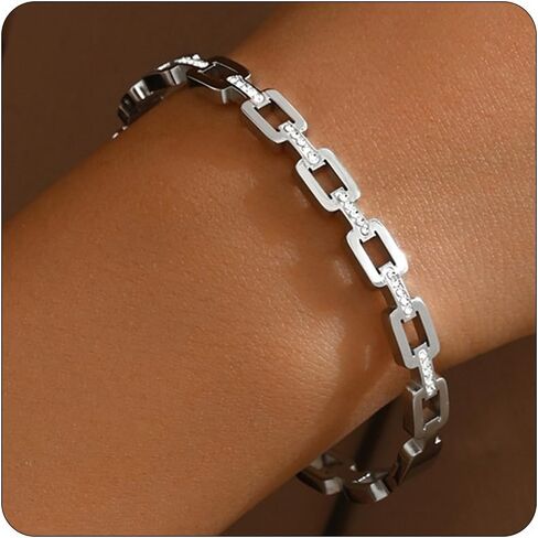 Bangle Bracelets for Women 18K Gold Plated Dainty Cubic Zironia Heart Hollow Out Honeycomb Classic Tennis Bracelet Gold Bracelets Gifts for Girls in Saudi Arabia