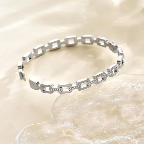 Bangle Bracelets for Women 18K Gold Plated Dainty Cubic Zironia Heart Hollow Out Honeycomb Classic Tennis Bracelet Gold Bracelets Gifts for Girls in Saudi Arabia