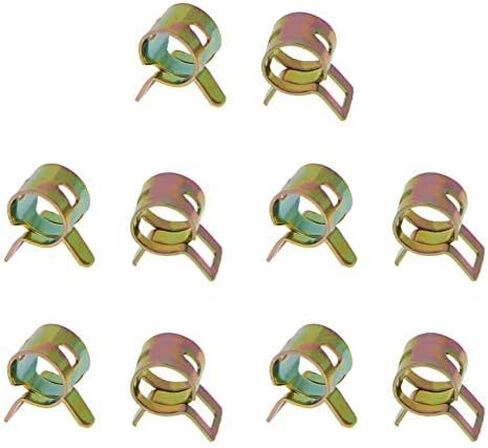Fielect 10pcs 1/5" / 5mm Spring Band Type Action Hose Pipe Clamp Low Pressure Air Clip Clamp Fasteners Assortment Kit for Plumbing, Automotive and Mechanical in Saudi Arabia