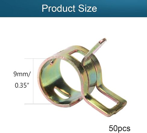 Fielect 10pcs 1/5" / 5mm Spring Band Type Action Hose Pipe Clamp Low Pressure Air Clip Clamp Fasteners Assortment Kit for Plumbing, Automotive and Mechanical in Saudi Arabia