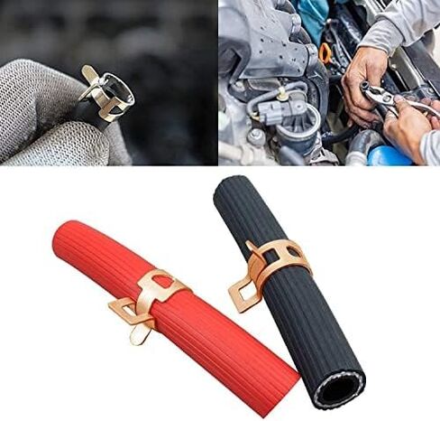 Fielect 10pcs 1/5" / 5mm Spring Band Type Action Hose Pipe Clamp Low Pressure Air Clip Clamp Fasteners Assortment Kit for Plumbing, Automotive and Mechanical in Saudi Arabia