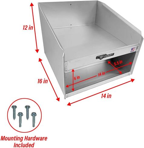 Pit Posse 447 Single Helmet Bay Storage Cabinet Aluminum Shelf Enclosed Race Trailer Garage Automotive Shop Storage Organizer - Helmet Holder - Made in USA (Silver) in Saudi Arabia
